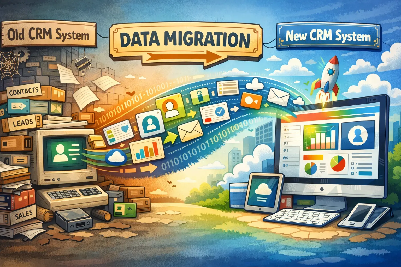 Moving data from old crm to the new one.